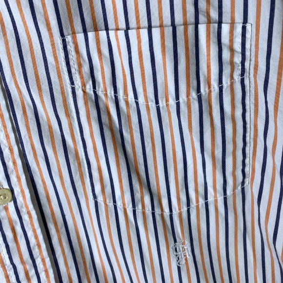 Tommy Hilfiger Sz L Striped Button Up Dress Shirt - Picture 7 of 9